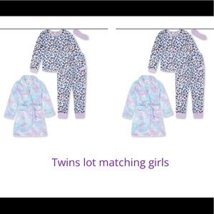 NWT TWINS 10 12 PLUS leopard rainbow robe birthday